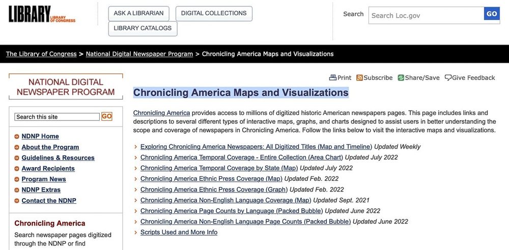Chronicling America Maps and Visualizations