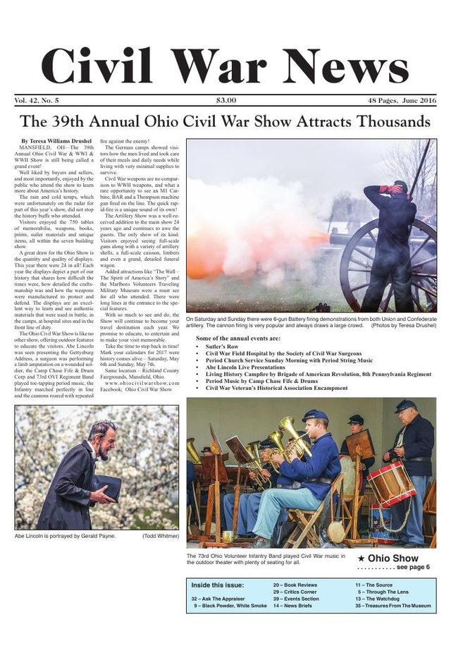 Civil War News June 2016 cover