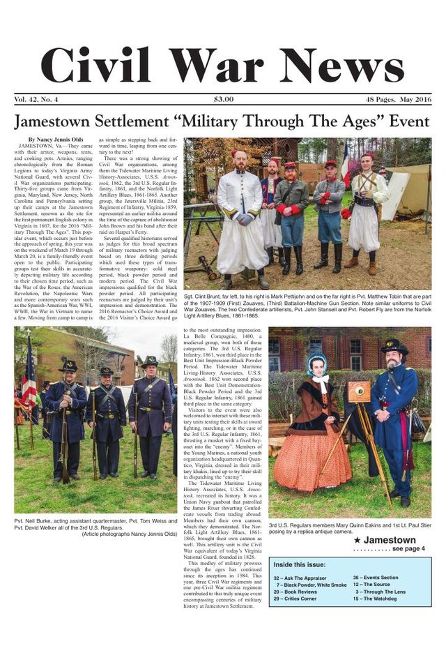 Civil War News May 2016 cover