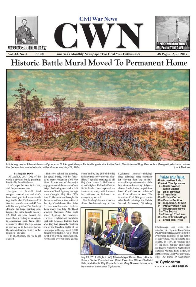 Civil War News April 2017 cover