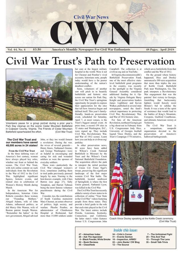 Civil War News April 2018 cover