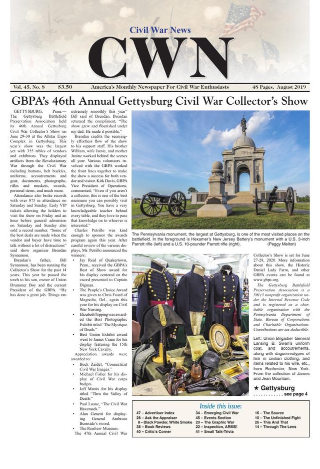 Civil War News August 2019 cover