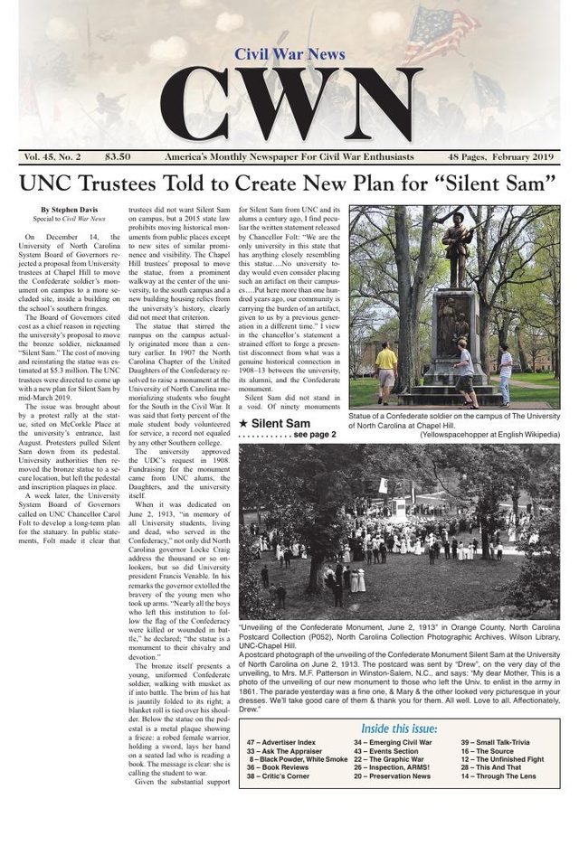 Civil War News February 2019 cover