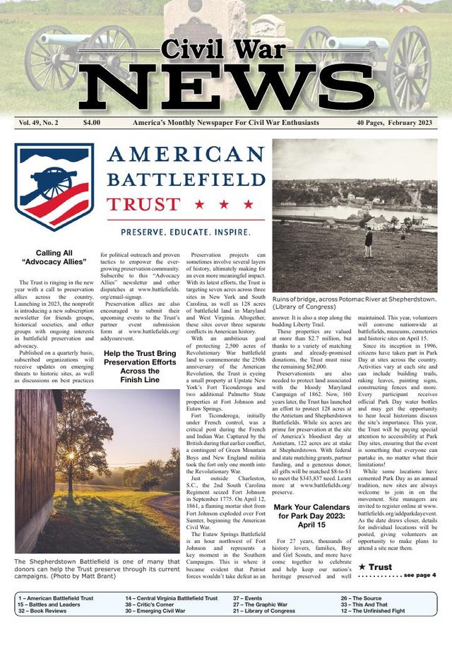 Civil War News February 2023 cover